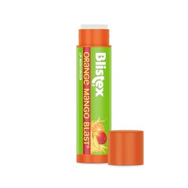 Blistex Bálsamo labial Orange Mango Blast, 0.15 onzas, evita la sequedad y el agrietamiento, tratamiento hidratante e hidratante, fórmula fácil de deslizar para una cobertura completa, paquete de 12