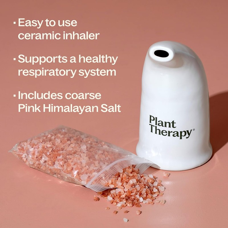 Plant Therapy Pink Himalayan Salt Inhaler w/Pink Himalayan Crystal Salt,