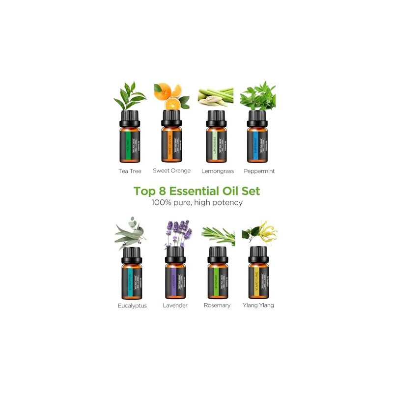 InnoGear Aromatherapy Diffuser & 8 Essential Oils Set, 300ml Premium