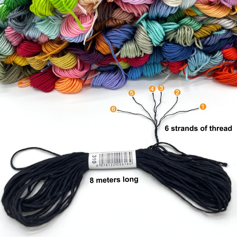 Bracelet String Kits, 50 Colors Rainbow Color Embroidery Thread, Cross