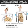 Laowu 8 PCS Folding Table Leg Extenders, 2 Levels Adjustable
