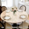 Smiry Waterproof Heavy Duty Vinyl Fitted Tablecloth for 45"-56" Round