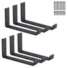 6-Pack Heavy Duty J-Shaped Shelf Brackets with Lip, 9-Inch Industrial