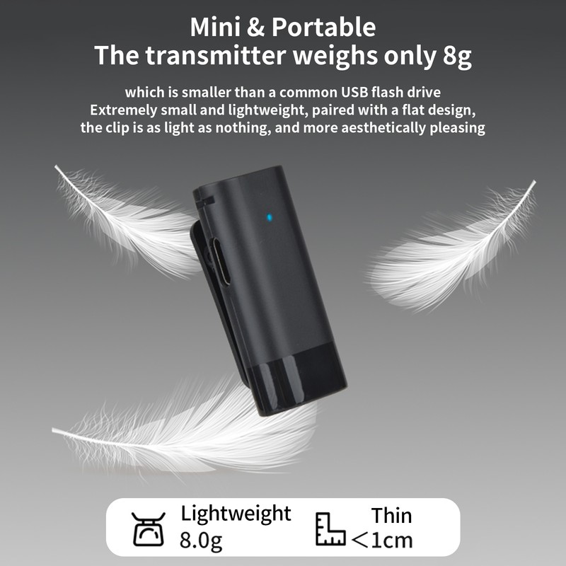 Wireless Clip-on Microphone Wireless Mic Receiver and 2 Transmitters with