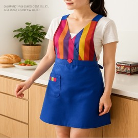 National Museum of Korea Goods Hanbok Apron Traditional Design Korean Souvenir Waterproof Kitchen Apron Foreigner Gift Red / 국립중앙박물관굿즈 한복 앞치마 전통 디자인 한국 기념품 생활방수 주방 앞치마 외국인 선물 홍색