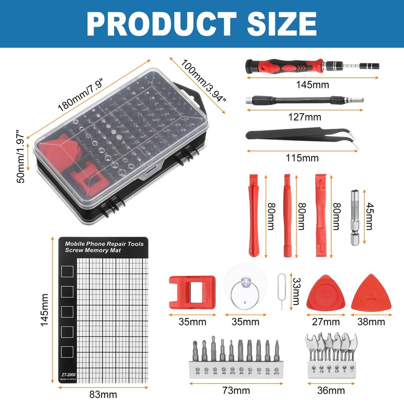 sourcing map 140 in 1 Magnetic Precision Screwdriver Set Electronics