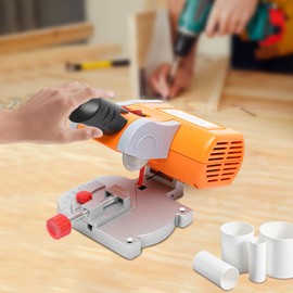 Mini Benchtop Cut-Off Miter Saw Mini Cut Off Saw Bench Top 2" Accurate Precision Cuts Metal Wood Cutting Cutter 0-45° Adjust Miter Gauge Metal Wood Cutting Tool