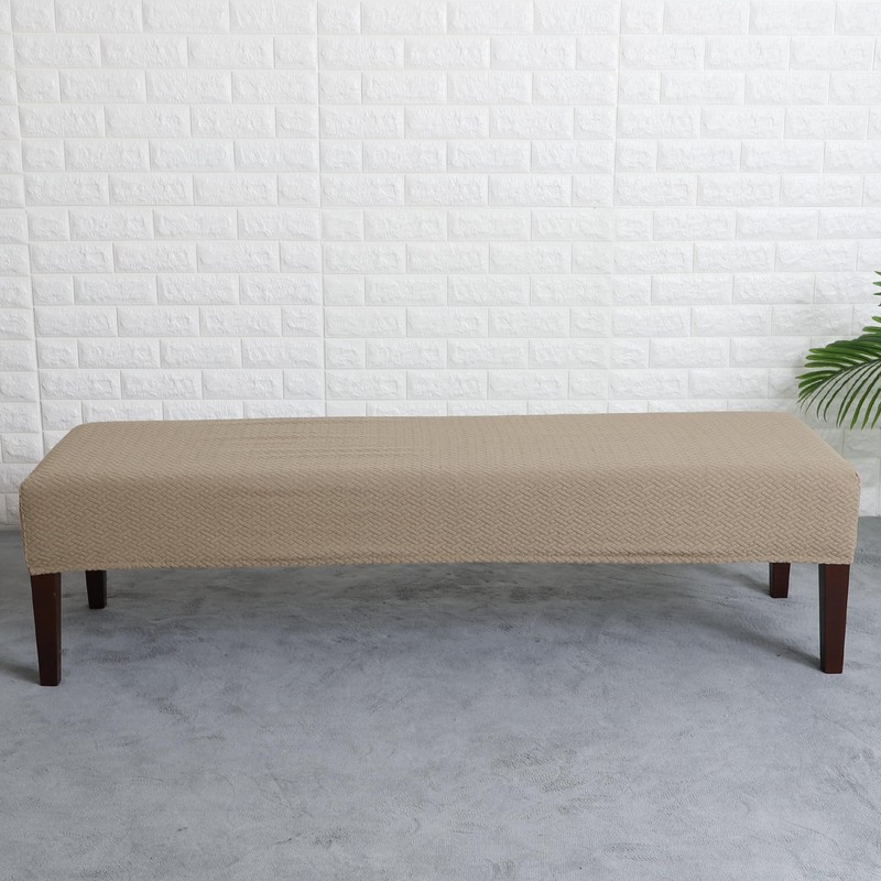 FORCHEER Dining Bench Cover Waterproof Stretch Jacquard Bench Slipcover for