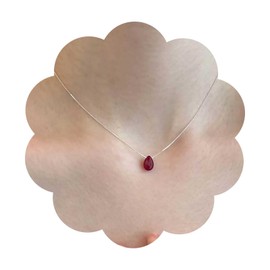 Allereya Boho Harz Wassertropfen Halskette Rote Träne Anhänger Halskette Minimalistische Edelstein Tropfen Halskette Rote Edelstein Choker Halskette Rubin Träne Halskette Schmuck Für Frauen