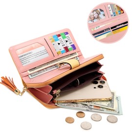 Wallets for Women with Multiple Card Slots and Fit Cellphone (Yellow/White/Yellow)