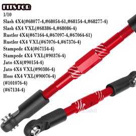 RCYouHott RC Aluminum Turnbuckles Camber Links Upgrades Part for 1/10 Slash/Rustler/Stampede/Jato/Hoss 4X4 4WD VXL,Turnbuckles Camber Links Hops Up,Red (#9027#9028#9029)