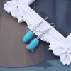Cimenexe Bohemian Teardrop Turquoise Earrings Blue Turquoise Dangle Hook Earrings