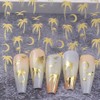 12 Sheets Palm Tree Nail Art Stickers, Holographic Black Gold