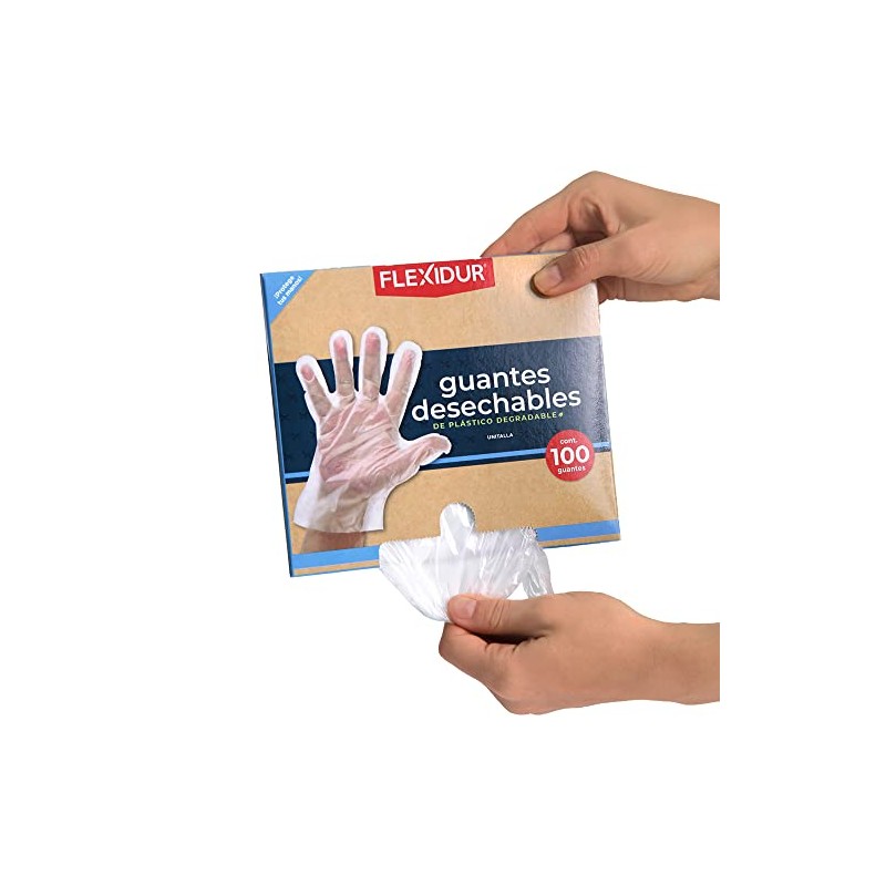 400 Guantes Desechables Degradables, pack 4 x 100