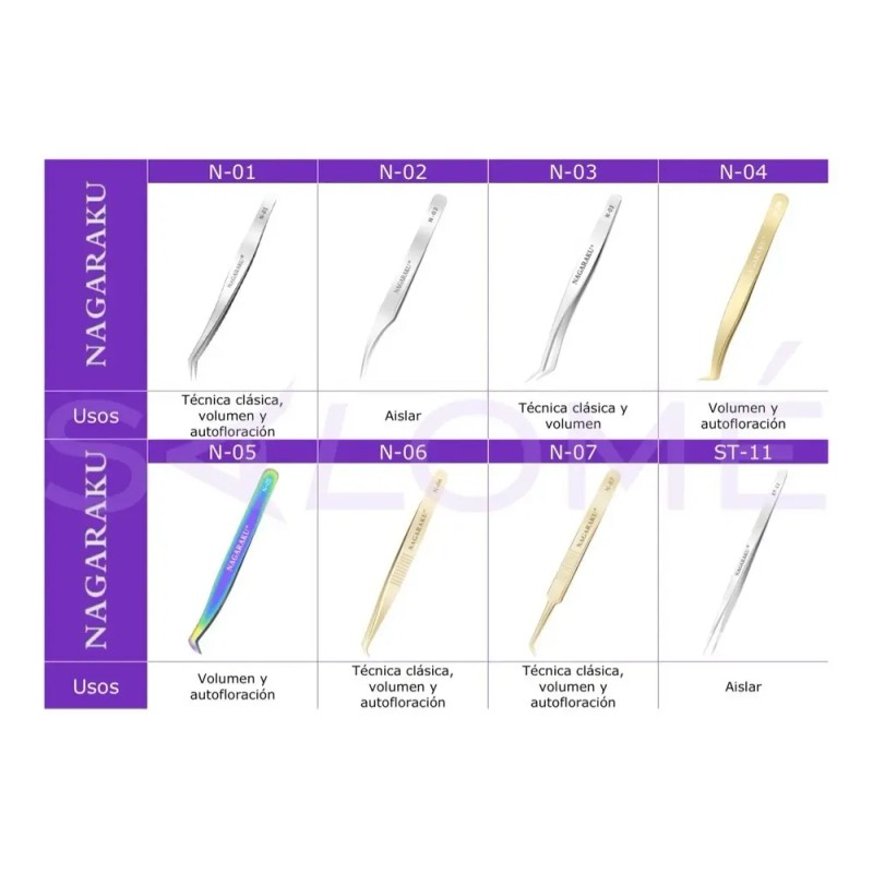 Pinzas Extensiones De Pestañas Nagaraku N-01