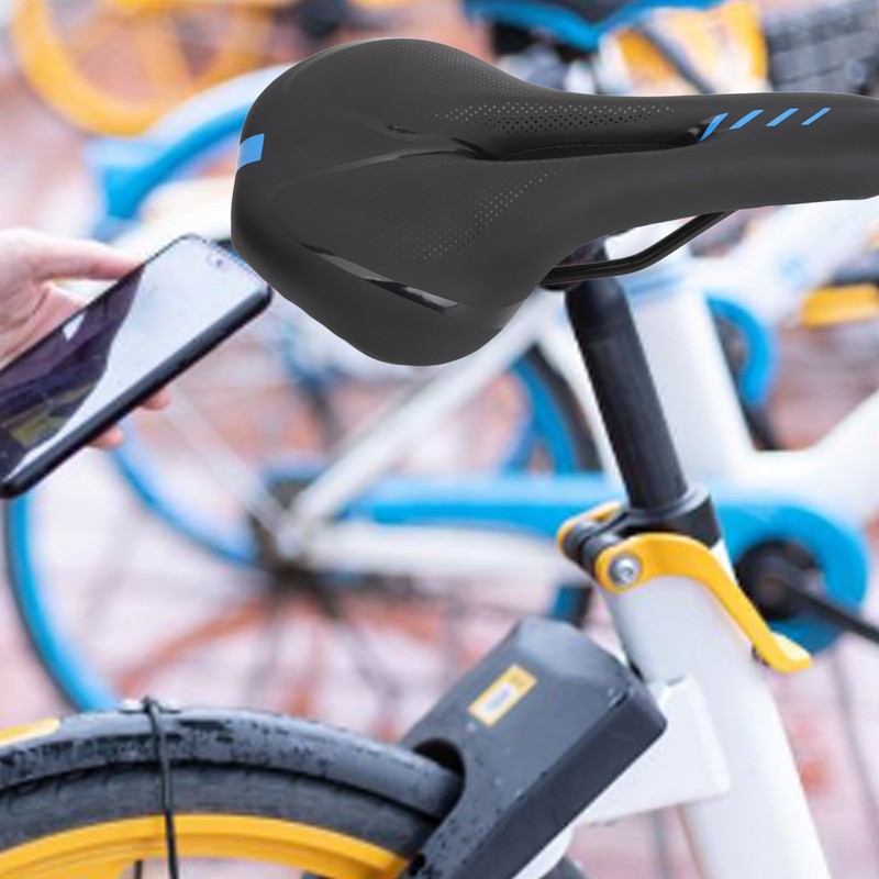 Road Bike Saddle Black Hollow Ergonomic Soft Silicone Sponge Tail
