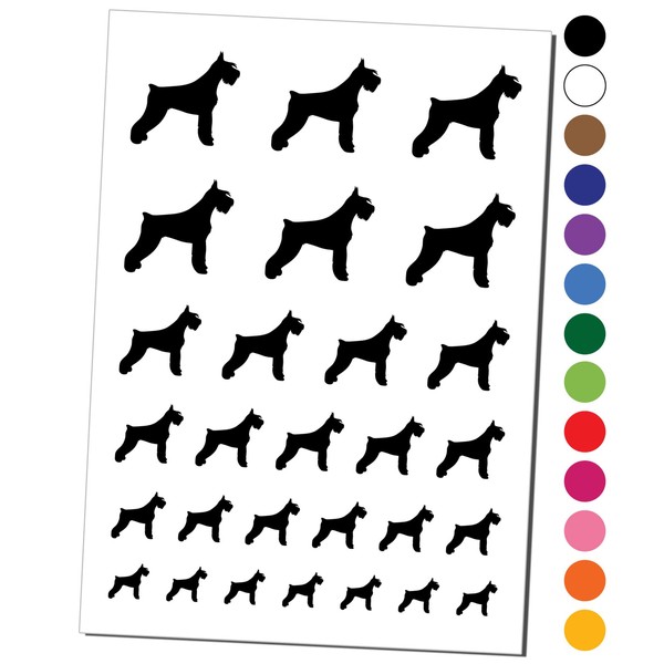 Giant Schnauzer Dog Solid Temporary Tattoo Water Resistant Fake Body