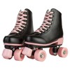 XUDREZ Roller Skates for Girls and Women, Black PU Leather