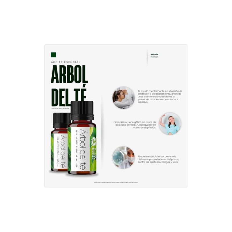 VIDA SCENTS OLEOS Aceite Esencial de Árbol Té 10 ML