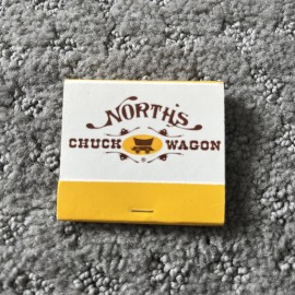 Vintage Matchbook North's Chuck Wagon Buffet Dining Oregon Washington Idaho