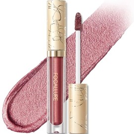 FOCALLURE Metallic Liquid Lipstick,Non Stick Cup Lip Gloss,High Impact Lip Color with Transfer-proof Wear,Long Lasting & Waterproof Lipstick Makeup fo