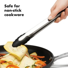OXO GG 1054628BK 12-Inch Tongs with Nylon Heads, Silver