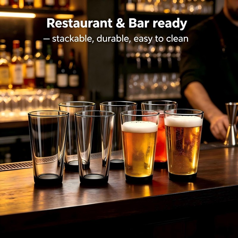 TOBEFORT Beer Pint Glasses 16 oz – Set of 10,