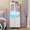 BTHFST Tall Nightstand with Charging Station, LED Night Stand with