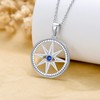 PROESS Evil Eye Compass Neaklace Sterling Silver Evil Eye Pendant