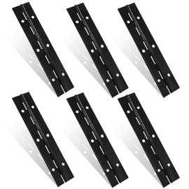 Cionyce 6 Pack 6 inch Heavy Duty 304 Stainless Steel Piano Hinge, Marine Grade Continuous Hinge with Holes for Cabinets, Boat & Marine Doors(Black)
