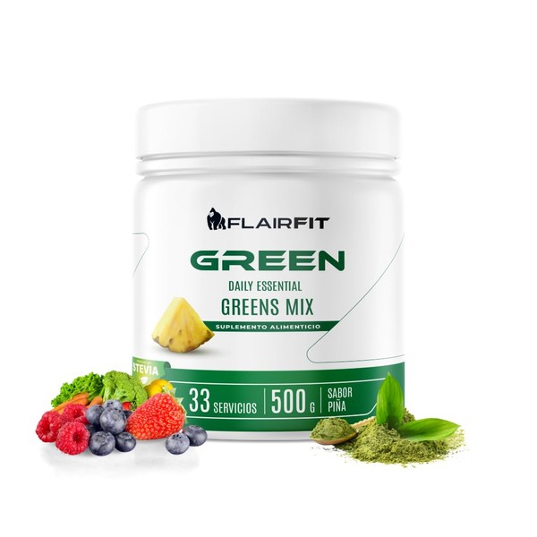 Flairfit Daily Green Mix, Suplemento Superfood 50 Ingredientes Mltiples Beneficios