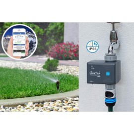 LinkTap G1S Wireless Water Timer & Gateway - Smart Sprinkler Timer with App, Remote Irrigation for Garden, Weather Aware, Greater Range than WiFi, Manual Control & Digital Lockout, 2 Year Battery Life