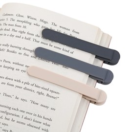 3Pcs Automatic Bookmark, Silicone Smart Book Marks for Reading Women, Men, Kids,Cute Unique Book Markers Bookmark Clip Reading Accessories Gifts for Book Lovers (1 Dark Grey+1 Light Grey+1 Beige)