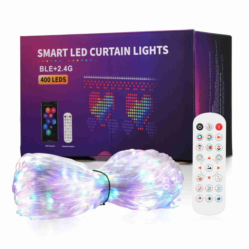 Curtain Light 400 LEDs 2*2m Programming BT Smart Curtain Lights