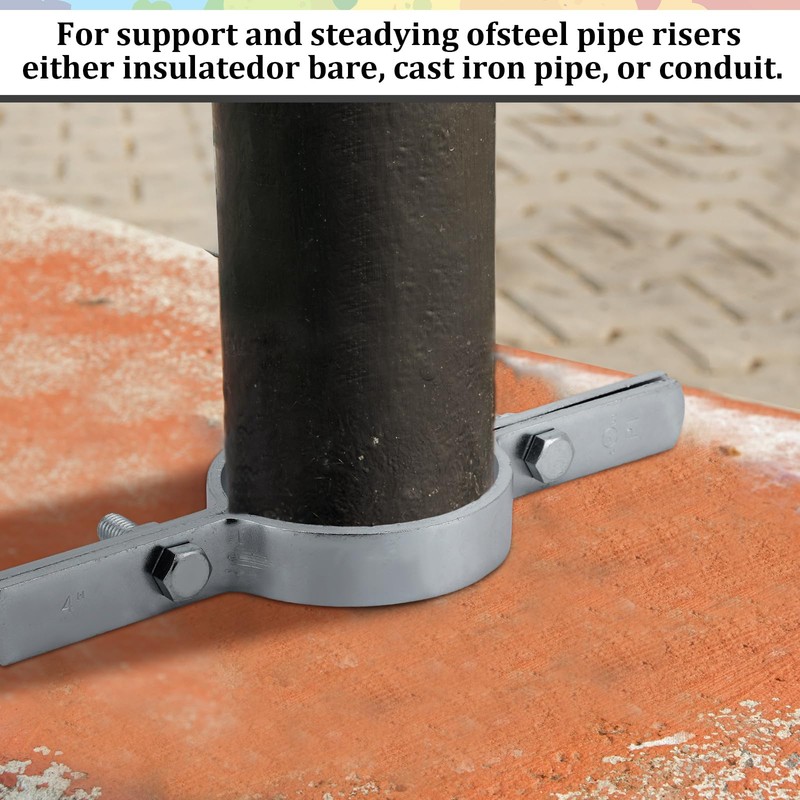 MorningRo 4 Pcs 4 Inch Pipe Riser Clamps Vertical Hanger