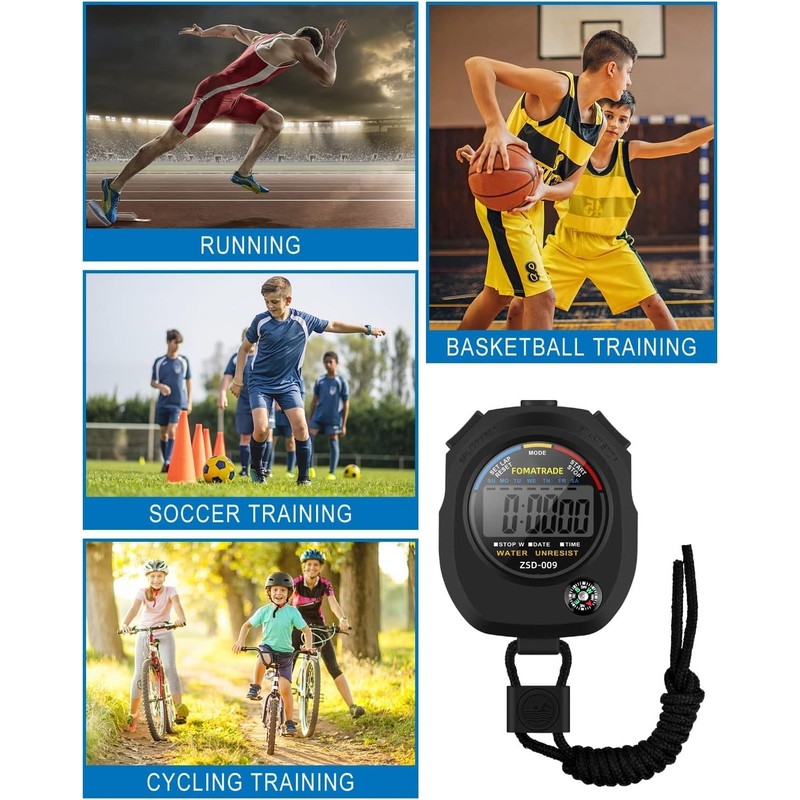 Fomatrade Digital Handheld Multi-Function Professional Electronic Chronograph Sports Stopwatch Timer
