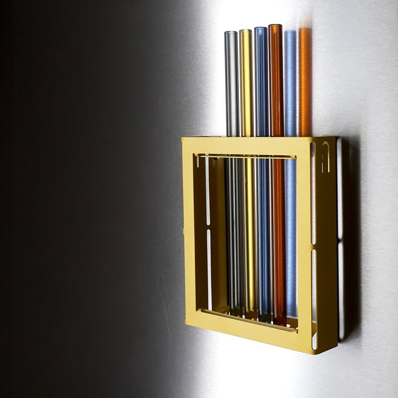 Straw Holder (Yellow), Reusable Straws, Straw Storage, Reusable Drinking Straws