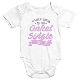 MoonWorks® Short-Sleeved Baby Bodysuit Mein Papa ist Forgive But Mein Unkel ist Single und Hot Saying Funny -