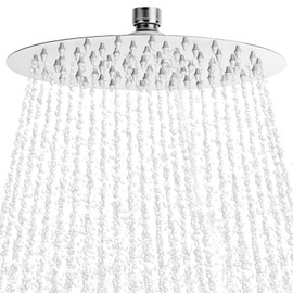 QWORK® 8-Inch Rainfall Shower Head, 360° Adjustable Shower Head, Round Shower Head