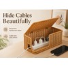 Handmade Rattan Cable Management Box for Cord Organization - Decorative