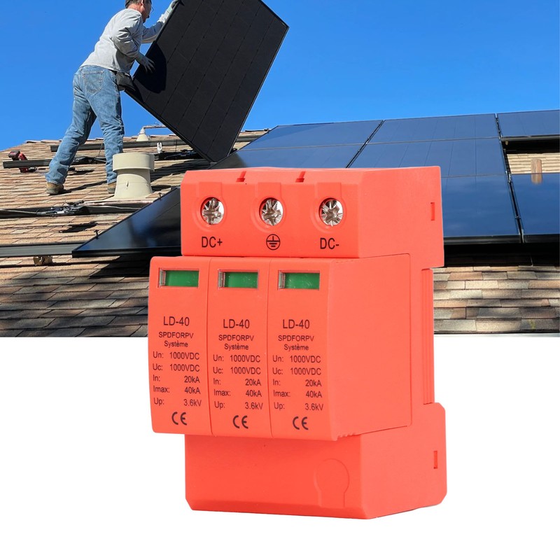DC Surge Protector 3P DC Voltage Surge Arrester Photovoltaic Lightning