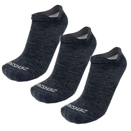 Zensah Alpaca Wool Running Socks - Cozy No Show Alpaca Socks, USA Made for Men and Women (3 Pairs - Charcoal, Small)