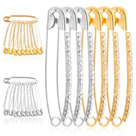 Ymapinc 20 Pcs Rhinestone Safety Pin Brooch, Hat Sliver Clips for Women Men Elegant Jewelry Gold Brooches Scarf Sweather Suit Dress Decor Dating Shopping
