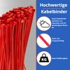 Gocableties 200mm x 2.5mm Heavy Duty Nylon Cable Ties Red