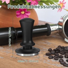 Tamper 58 mm, Espresso Coffee Tamper 58 mm, Ripple Base Coffee Tamper with 30 lbs Contact Pressure Base Made of 304 Stainless Steel with 2-Spring Auto Rebound for Coffee Lovers, Entry Level