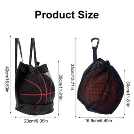 DUTIFUL Pack of 2 Ball Bag Ball Net Ball Net 1 Ball Bag with Drawstring Basketball Bag Portable Basketball Bag for Football Tennis Children Adults