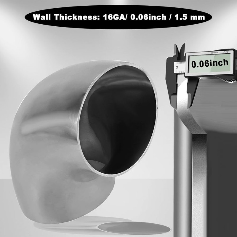 Cotonlake Stainless 4 Inch 90° Mandrel Bend Elbow, SS304 Stainless