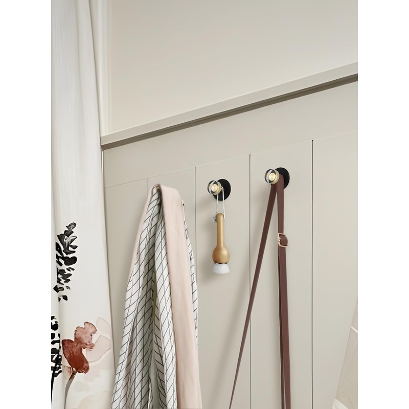 JIASENBAO 4 Pack Adhesive Crystal Towel Hooks for Bathrooms Black