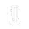 EGGER Inner Corner 6 cm Cubic Stone Black Pack of
