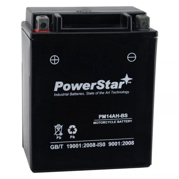PowerStar YTX14AH-BS ATV Battery Compatible with Kawasaki KVF360 Prairie 4x4